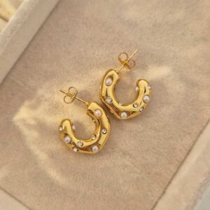 Chunky Pearl Hoops
