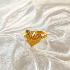 Anillo Corazón Facetado