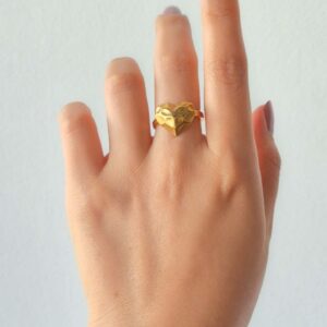 Anillo Corazón Facetado