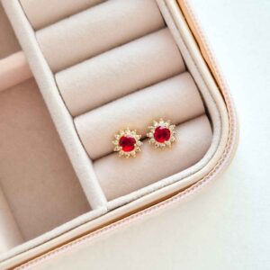 Aretes Rojo Rubí