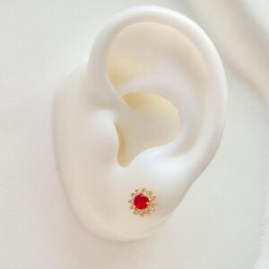 Aretes Rojo Rubí