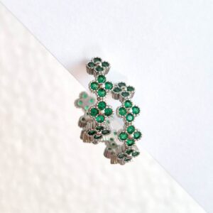 Argolla Mini Flores Verde