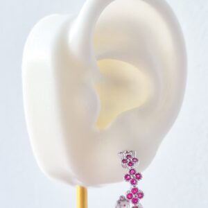 Argollas Mini Flores Fucsia