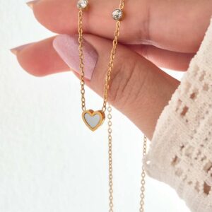 Corazón Nacarado Con Puntos De Luz