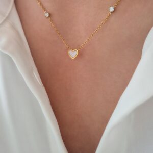 Corazón Nacarado Con Puntos De Luz