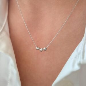 Trío de Corazones Plateado