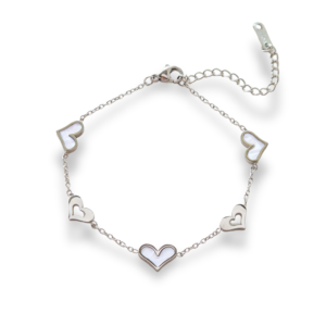 Pulsera Corazones Silver